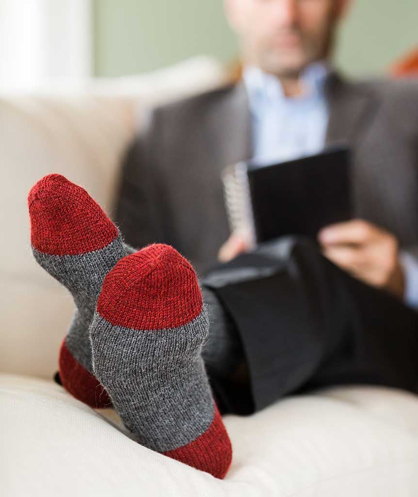 Simple Toe-Up Sock in Two Gauges