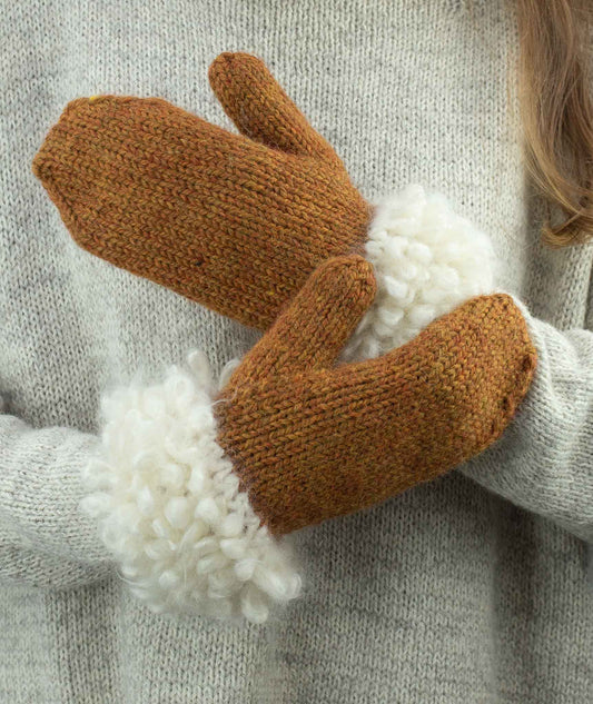 Woolly Loop Mittens Using Loopy Mango Mohair So Soft & Berroco Ultra Alpaca Chunky