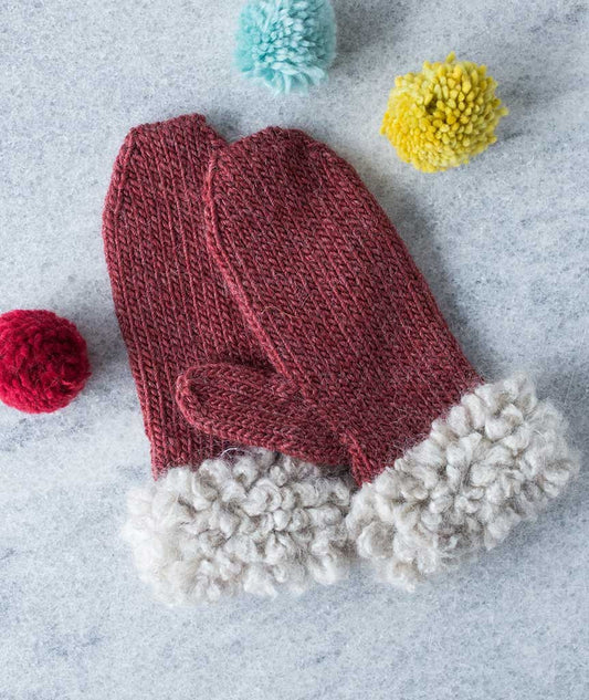 Woolly Loop Mittens Using Rowan Cocoon & Lang Yara