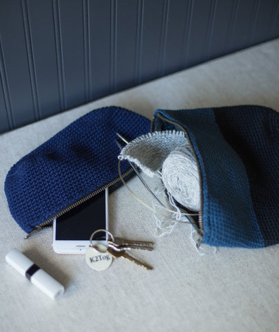 Oval Crocheted Pouches Using Rowan Handknit Cotton